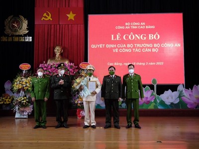 Đại tá Hòa Quang Tưng, Phó Cục trưởng Cục Kỹ thuật nghiệp vụ - Bộ Công an nhậm chức vụ Phó Giám đốc Công an tỉnh Cao Bằng.