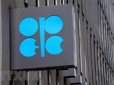 Biểu tượng của OPEC tại trụ sở ở Vienna, Áo. (Ảnh: AFP/TTXVN).