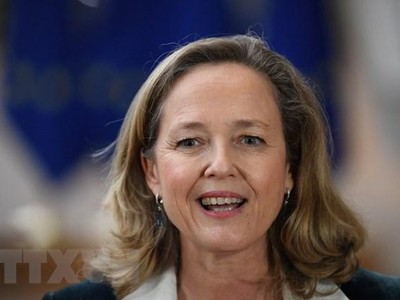 Bà Nadia Calvino tại cuộc họp ở Brussels ,Bỉ, ngày 6/12/2021. (Ảnh: AFP/TTXVN)