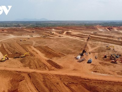 Khu vực thi công nhà ga hành khách sân bay Long Thành. (Ảnh: Duy Phương)