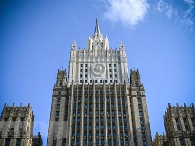 Trụ sở Bộ Ngoại giao Nga ở Moskva, ngày 28/2/2022. (Ảnh: AFP/TTXVN)