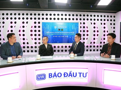 Các diễn giả tham gia talkshow "Tạo sức bật cho các dự án game ứng dụng blockchain tại Việt Nam" do Báo Đầu tư tổ chức sáng 11/5.