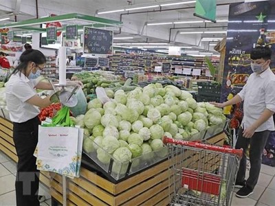 Người dân mua sắm tại siêu thị Winmart. (Ảnh: Trần Việt/TTXVN)