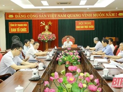 Toàn cảnh hội nghị tại điểm cầu Thanh Hóa. (Nguồn: baothanhhoa.vn)