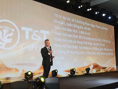 Đại diện Khải Hoàn Land chia sẻ thông tin dự án T&T Capella tại lễ kick-off.