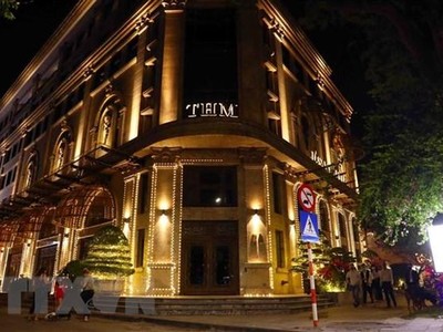 Trụ sở Tân Hoàng Minh tại phố Quang Trung, phường Trần Hưng Đạo, quận Hoàn Kiếm, Hà Nội. (Ảnh: Phạm Kiên/TTXVN).