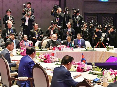 Thủ tướng Ấn Độ Narendra Modi và các nhà lãnh đạo ASEAN tại Hội nghị Cấp cao ASEAN - Ấn Độ lần thứ 16 tổ chức tại Thái Lan năm 2019 (ANI).