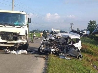 Hiện trường vụ tai nạn. (Nguồn: Báo Bình Thuận)