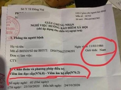 Đồng Nai: Phòng khám bán khống giấy nghỉ việc, thu lợi hơn 1,4 tỷ đồng