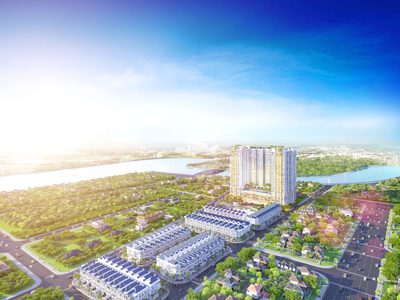 Phối cảnh khu căn hộ The Peak Garden ngay mặt tiền Nguyễn Lương Bằng với giá bán chỉ từ 1,8 tỷ đồng/căn.