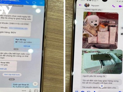 Tin nhắn giữa bà H. và một tài khoản zalo tự nhận là đang ở bên Mỹ.