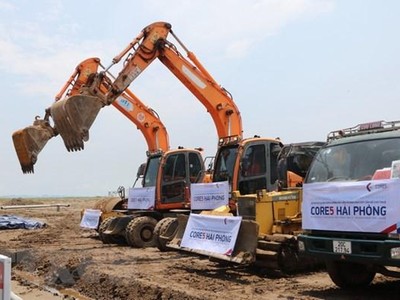 Dự án Core5 Hải Phòng khởi công tại Khu Công nghiệp Đình Vũ, thành phố Hải Phòng. (Ảnh: Minh Thu/TTXVN).