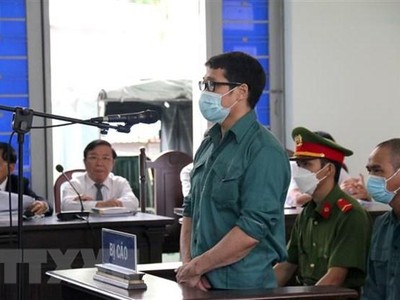 Bị cáo Luyện Xuân Tràng tại phiên xét xử ngày 19/8. (Ảnh: Nguyễn Thanh/TTXVN)