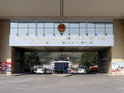 Cửa khẩu quốc tế Kim Thành-Lào Cai. (Ảnh: Quốc Khánh/TTXVN).