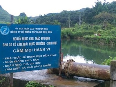 Khu vực hồ cung cấp nước cho nhà máy nước của Công ty Cổ phần Cấp nước Điện Biên.