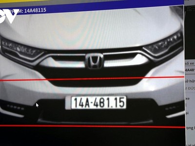 Xe ô tô vi phạm bị phát hiện.