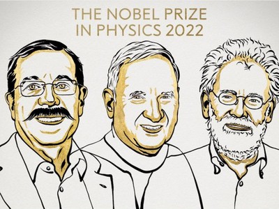 Ba nhà khoa học Alain Aspect (Pháp), John F. Clauser (Mỹ) và Anton Zeilinger (Áo) được trao giải Nobel Vật lý 2022.