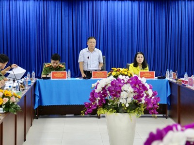 Phó Tổng Giám đốc BHXH Việt Nam Lê Hùng Sơn phát biểu trong chương trình làm việc tại tỉnh Bình Dương.