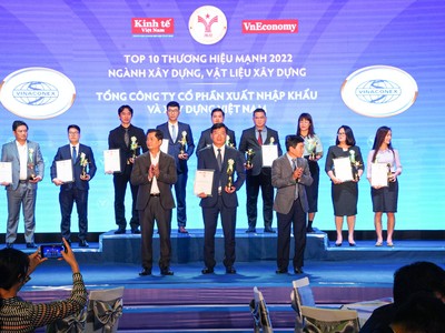 Vinaconex đạt Top 10 thương hiệu mạnh ngành xây dựng, vật liệu xây dựng 2022