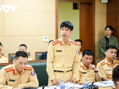 Thiếu tá Phạm Đức Hoàng - Đội trưởng Đội CSGT số 14 (Phòng CSGT Công an TP. Hà Nội)