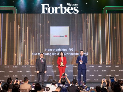 Techcombank được vinh danh Top 2 Thương hiệu tài chính dẫn đầu Việt Nam