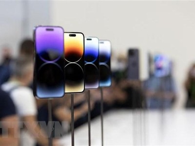 Điện thoại iPhone 14 được giới thiệu tại Cupertino, California, Mỹ. (Ảnh: AFP/TTXVN)