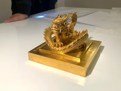 Hình ảnh ấn vàng "Hoàng đế chi bảo". (Ảnh: Bộ VHTTDL cung cấp).