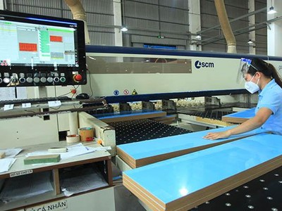 Sản xuất gỗ tại Công ty An Cường, tỉnh Bình Dương - Ảnh: Lê Toàn.