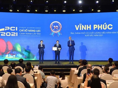 Năm 2021, chỉ số PCI của Vĩnh Phúc chứng kiến sự tăng về cả điểm số và thứ hạng.