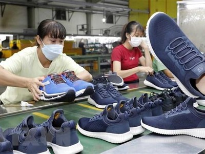 Nhờ Hiệp định EVFTA ngành da giày duy trì được xuất khẩu vào thị trường EU. (Ảnh: Trần Việt/TTXVN)