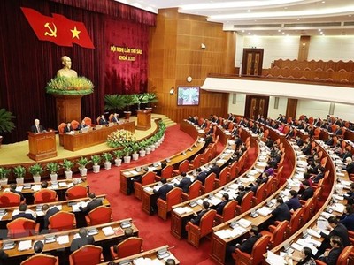 Quang cảnh hội nghị lần thứ 6 Ban Chấp hành Trung ương Đảng. (Nguồn: TTXVN)