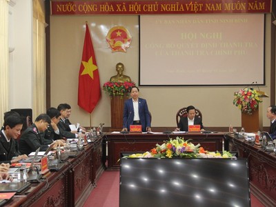 Thanh tra Chính phủ công bố Quyết định thanh tra nhiều lĩnh vực tại tỉnh Ninh Bình. Ảnh: TTCP.