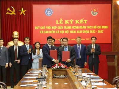Bảo hiểm xã hội Việt Nam và Trung ương Đoàn Thanh niên Cộng sản Hồ Chí Minh ký Quy chế phối hợp giai đoạn 2023 - 2027