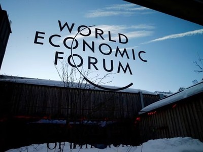 Biểu tượng của Diễn đàn Kinh tế Thế giới ở Davos, Thụy Sĩ. (Ảnh: Reuters)