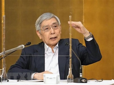 Thống đốc BOJ Haruhiko Kuroda phát biểu tại Tokyo ngày 6/6/2022. (Ảnh: AFP/TTXVN)