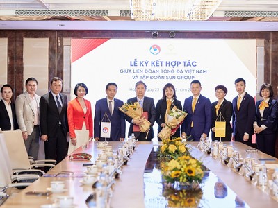 Sun Group và VFF ký kết hợp tác đồng hành cùng phát triển bóng đá Việt Nam ngày 23/2.