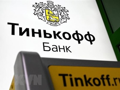 Biểu tượng ngân hàng trực tuyến Tinkoff của Nga. (Ảnh: AFP/TTXVN).