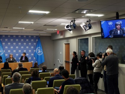 Hiệp ước mới về đại dương từng được đề cập trong họp báo hôm 21/2, tại trụ sở Liên Hợp Quốc ở Mỹ. Nguồn: Reuters.