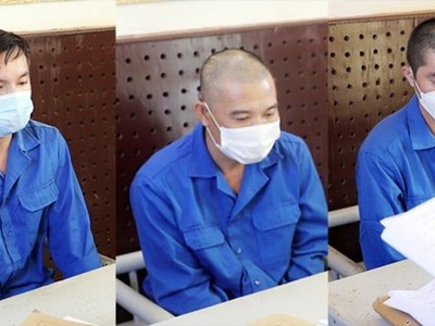 Các đối tượng trong vụ án tại cơ quan điều tra. (Nguồn: Báo Công an Nhân dân)