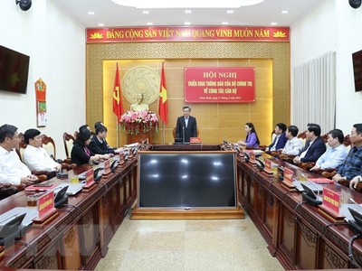 Ông Nguyễn Quang Dương, Ủy viên Trung ương Đảng, Phó Trưởng ban Tổ chức Trung ương phát biểu chỉ đạo hội nghị. (Ảnh: Đức Phương/TTXVN)