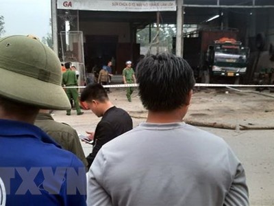 Hiện trường vụ nổ. (Ảnh: TTXVN phát).