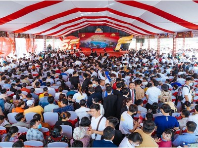 Toàn cảnh lễ giới thiệu khu compound thông minh, khép kín, giá rẻ 5F Apollo cuối tuần qua.