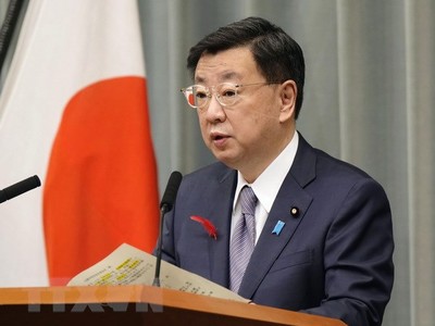 Chánh Văn phòng nội các Nhật Bản Hirokazu Matsuno. (Ảnh: Kyodo/TTXVN).