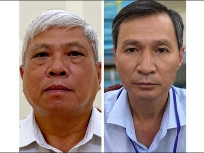 Hai bị can Đặng Quang Việt (trái) và Nguyễn Thành Nhân. (Nguồn: VOV)