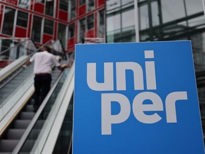 Logo Uniper tại trụ sở công ty tiện ích ở Duesseldorf, Đức. (Nguồn: Reuters)