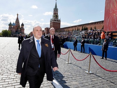 Ông Mikhail Mishustin trong một buổi lễ tại Moscow, Nga hôm 9/5. Nguồn: Reuters
