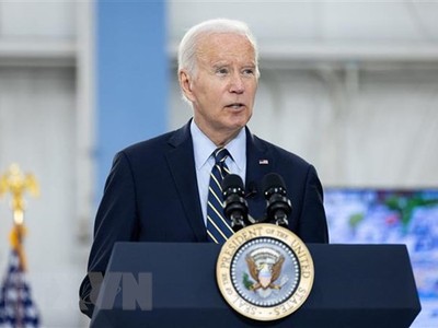 Tổng thống Mỹ Joe Biden phát biểu tại thành phố Philadelphia, bang Pennsylvania ngày 17/6/2023. (Ảnh: AFP/TTXVN)