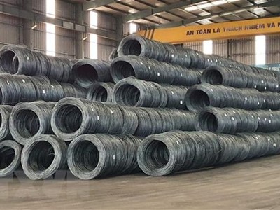 Sản phẩm thép xây dựng của Công ty Cổ phần thép Việt Đức (Vĩnh Phúc). (Ảnh: Nguyễn Trọng Lịch/TTXVN)