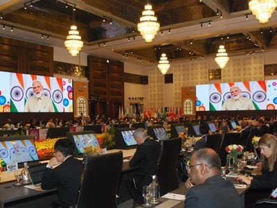 Thủ tướng Ấn Độ Narendra Modi phát biểu tại phiên họp các Bộ trưởng Năng lượng Nhóm G20 tổ chức tại Panaji. (Nguồn: G20)