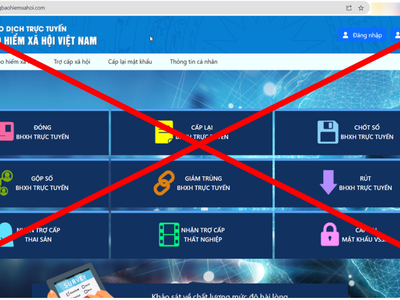 Giả mạo trang web Cổng dịch vụ công ngành Bảo hiểm xã hội Việt Nam